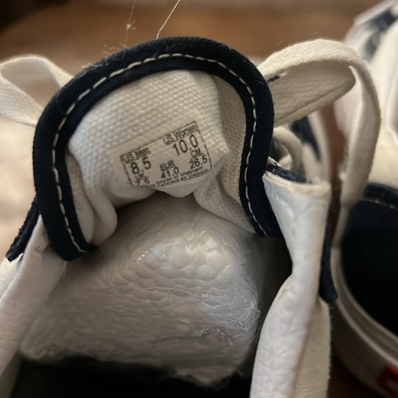 Vans- unique blue and white Vans. Women’s size 10, Men’s size 8.5. - Picture 4 of 5